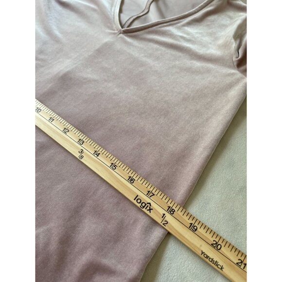 Madewell Pink Velvet V-Neck Long Sleeve Dress For Women Y2K Boho Cottagecore XS - Picture 5 of 9